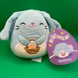 Squishmallows Buttons Blue Rabbit Easter Bunny 4 inch NWT